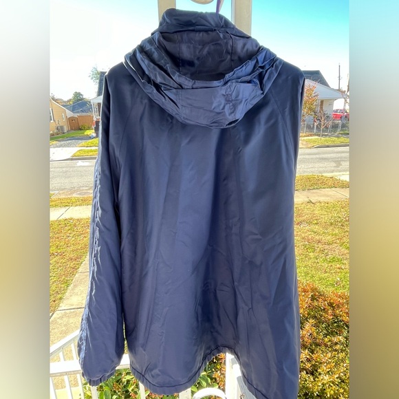 Men's XXL TekGear Navy Nylon Windbreaker, Poly Lined, Lots of Pockets Preowned - Picture 2 of 6